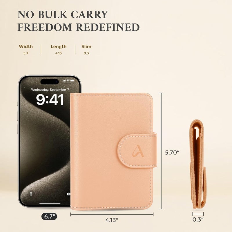 ALLIVE Genuine Leather Passport Holder, Rfid Passport Holder for Travel with AirTag Hidden, Passport Cover Wallet Travel Must Haves Airport Essentials, Passport Cover Travel Gifts (Beige) - Image 2